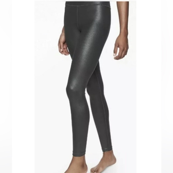 Athleta Elation High Rise Gray Silver Shimmer Leggings M - Picture 2 of 13